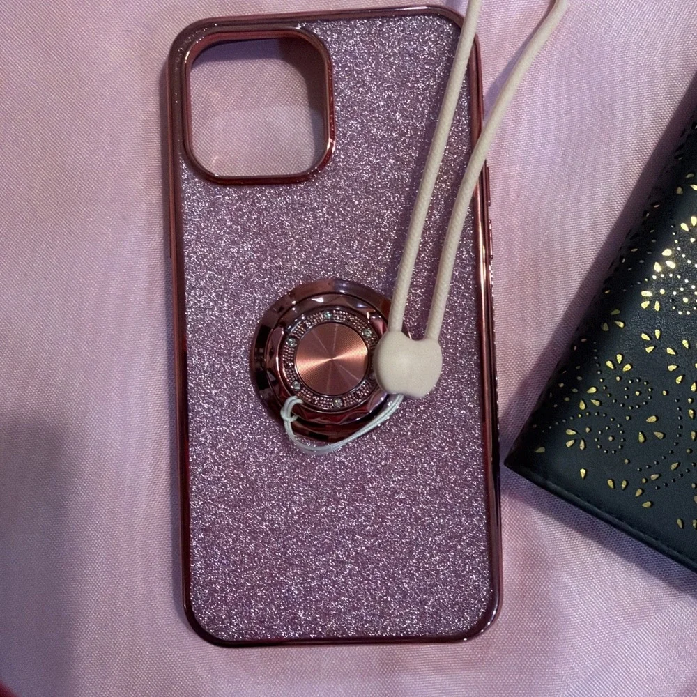 2 iphone 13 pro‎ max case cute New Glitter, Wallet Mirror
